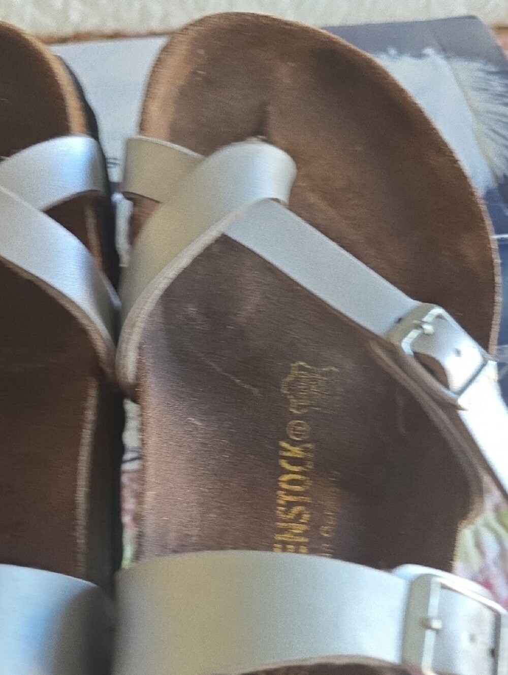Birkendtock Mayari Metallic Silver Buckle Sandals Sz 39 Or 8 - Picture 3 of 8
